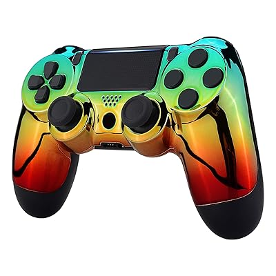 Buy Extremerate Tri Color Gradient Faceplate Cover For Ps4 Slim Pro Controller Chrome Cyan Gold Red Front Housing Shell Case For Ps4 Controller Cuh Zct2 Jdm 040 Jdm 050 Jdm 055 Controller Not Included Online In