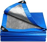 Onarway Tarpaulin 2m x 2m Heavy Duty 110GSM Blue with Grommets view 1