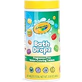 Crayola Bath Dropz Color Changing Tablets 200-Piece Value Pack, Fragrance Free Water Fizzies for Kids in Assorted Colors, Non-Toxic and Stain Free