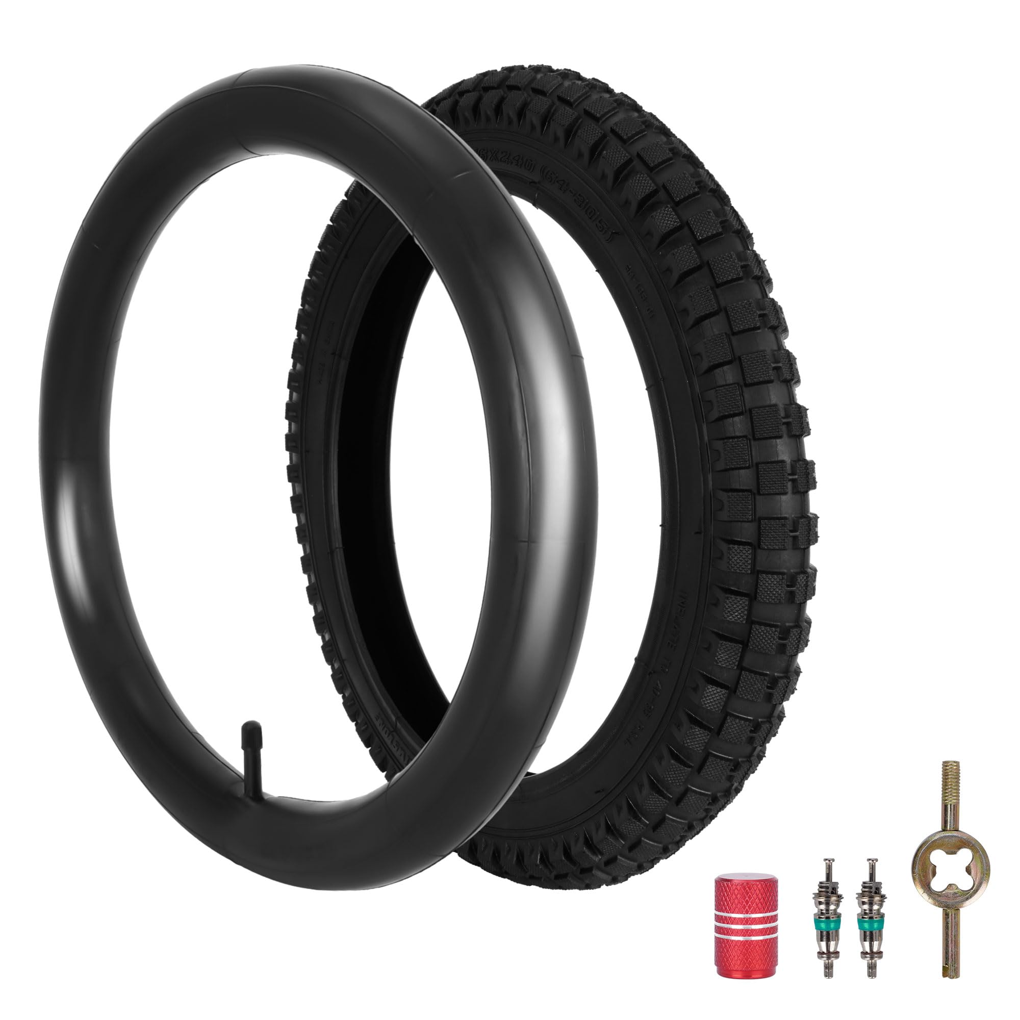 Photo 1 of 16x2.4 Tire and Inner Tube Set, 16 Inch Bike Tires for Dirt Bike Kids Bicycles, 64-305 Tire Compatible with MX500 MX650