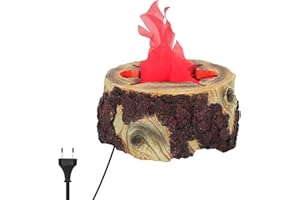 HEOMU 3D Led Fake Flames, Electronic Artificial Fire Flames, Flickering Flame Effect Lamp for Halloween, Christmas, Festival, New Year, Party Decoration
