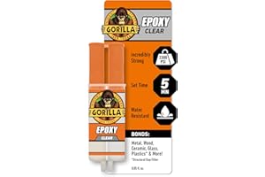 Gorilla 2 Part Epoxy, Clear Epoxy, 0.85 Ounce Syringe (Pack of 1) - 5 Minute Set, Incredibly Strong Bonding