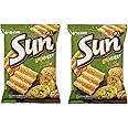 ORION SUNCHIP CORNCHIP BASED Garlic Baguette/Hot & Spicy (135G) Big Size Korean Chip (Garlic, Pack of 2)