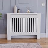 Vida Designs Chelsea Radiator Cover White Medium Modern Vertical Slat view 4