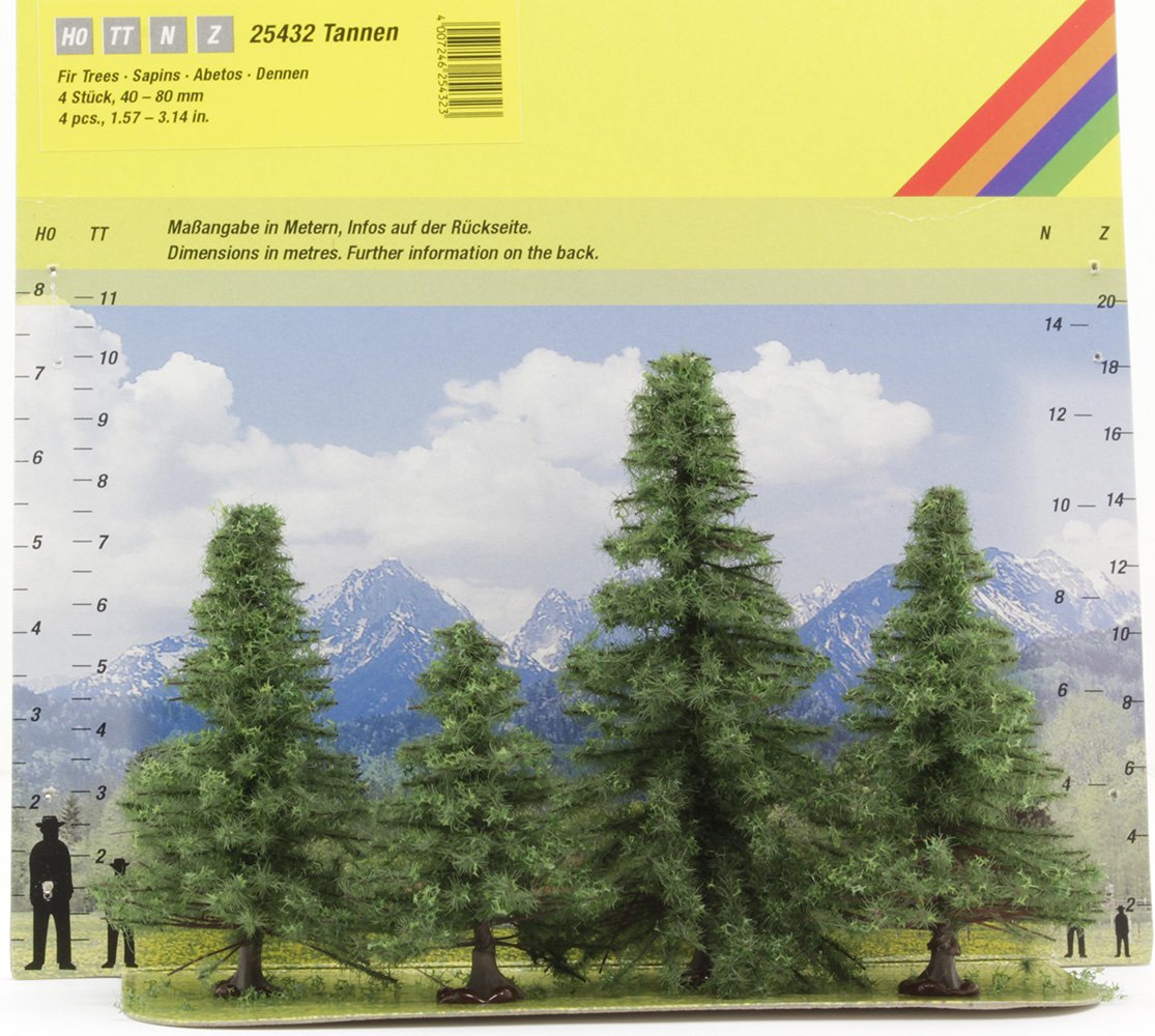 Noch 25432 4-8 cm High Fir Trees Landscape Modelling (4-Piece)