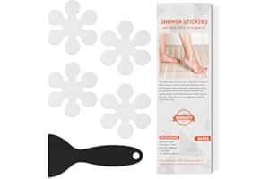 NODIRZ Non Slip Bathtub Stickers, Shower Stickers for Safety Bathroom Tubs, Bathtub Non Slip Stickers and Adhesive Decals Scraper for Bath Tub, Shower Floor, Stairs, Ladders(Snow Shape, Clear) (24, Clear)