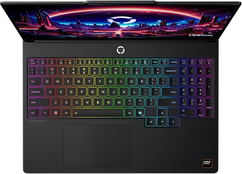 Legion 5 Gen 11 - Portátil Gaming IA 15.3" OLED (AMD Ryzen 7 250, NVIDIA GeForce RTX 5050, 165Hz, 16GB RAM, 512GB SSD, Wi-Fi7, Sin Sistema Operativo) QWERTY Retroiluminación RGB, Español-Negro