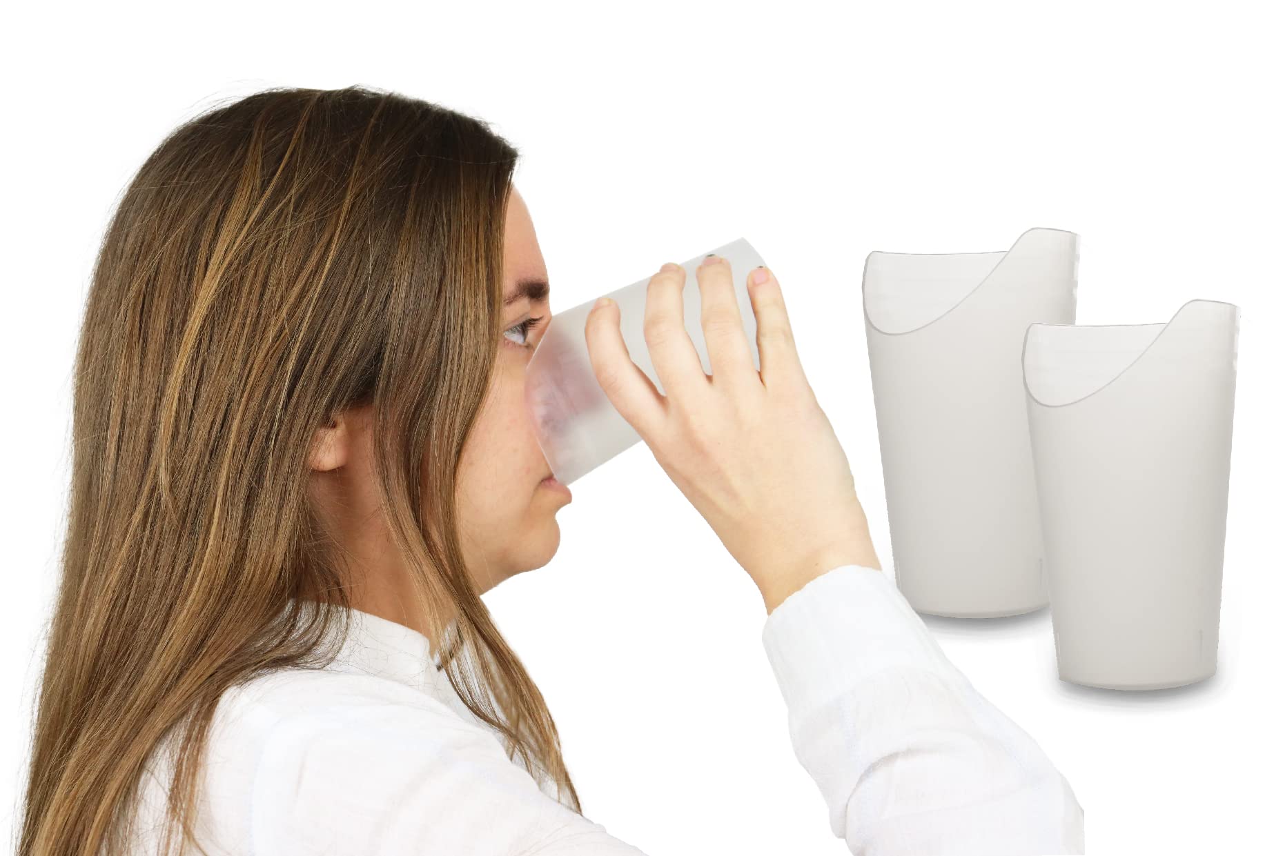 PEPE Mobility Dysphagia Cups (x2 Units), Nosey Cup for Adult and Disabled, Aids for Elderly, Nose Cut Drinking