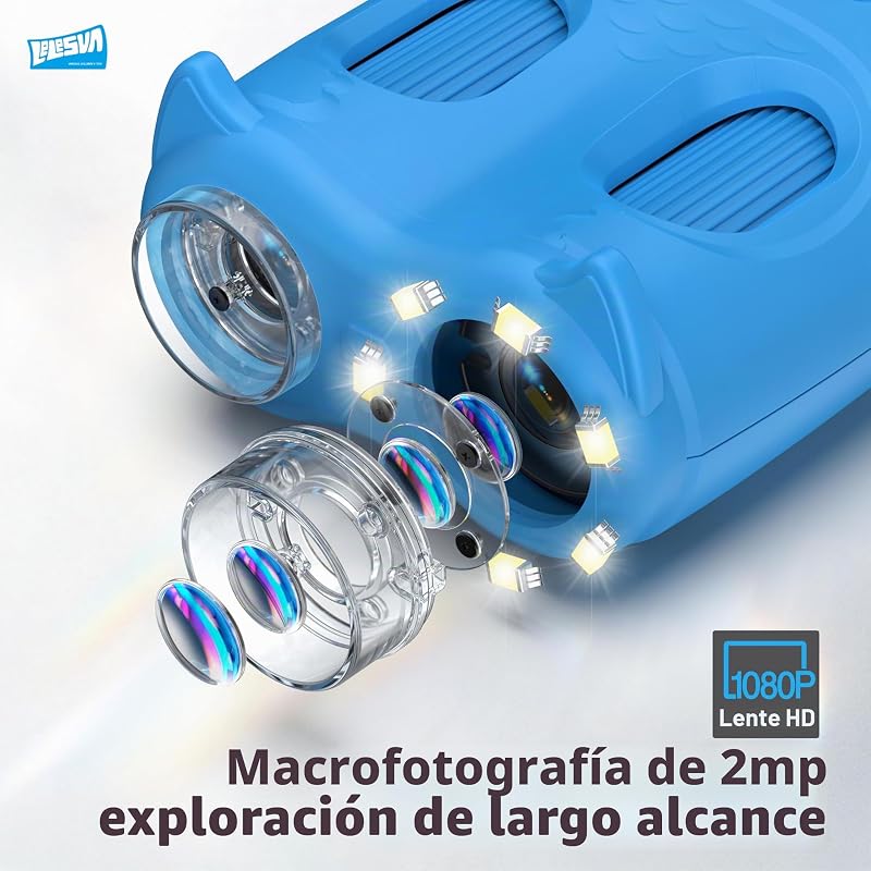 Microscópio e Telescópio 2 em 1, Mini Microscópios Portáteis de Bolso 1000X, Telescópio de 1000m para Crianças, Telescópios Infantis com 1920P, Brinquedos Científicos de Grande Atividade STEM