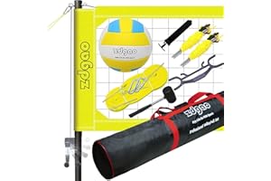 ZDGAO Volleyball Net Outdoor - Professional Volleyball Set with Height Adjustable Aluminum Poles and Anti-Sag System, Boundary Line, Volleyball and Pump
