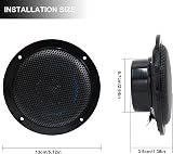 Herdio 160W 4 Inch Ceiling Bluetooth Speaker Kit Water Resistant Black view 4