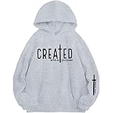 EGELEXY Created with a Purpose Hoodie Christian Sweatshirt for Women Religious Faith Shirt Bible Lightweight Pullover