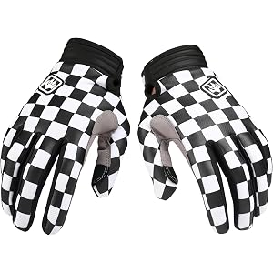 TATACLEA Checkered Full Finger Off-Road Motorcycle,Dirt Bike,ATV, BMX, MTB Racing Gloves Breathable & Anti-Slip Outdoor Sport
