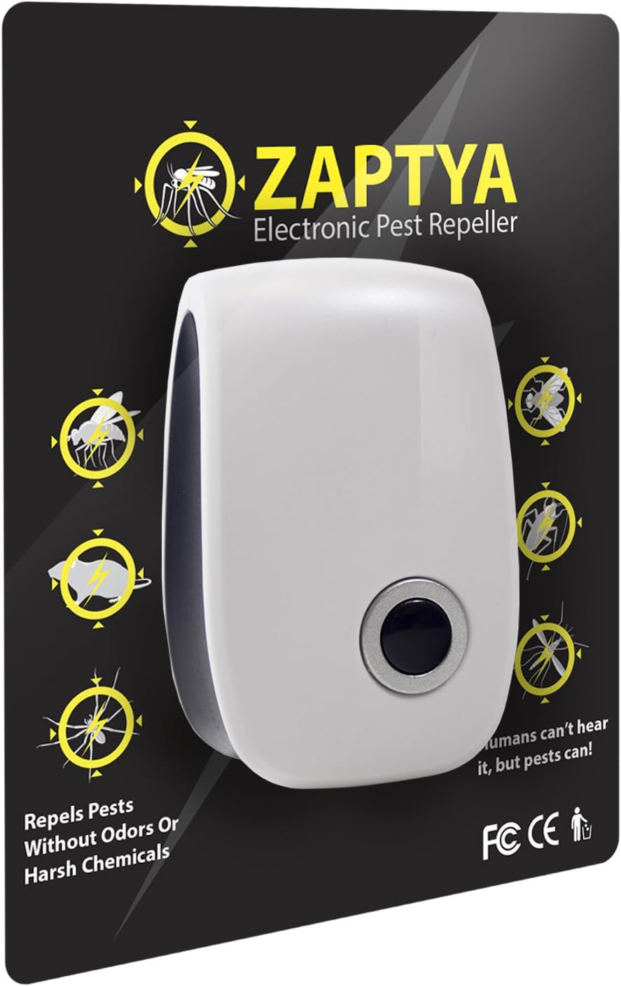 Zaptya Electronic Pest Repeller – Ultrasonic Frequency Control Keeps Insects and Rodents Away from Your Home – No Odors, Harmful Chemicals or Expensive Refills