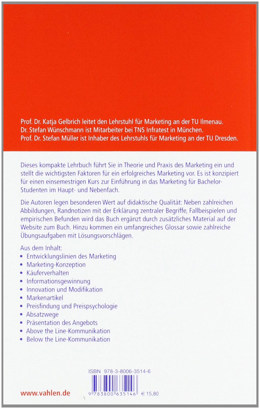 Erfolgsfaktoren Des Marketing Vahlens Kurzlehrbücher - 