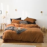Luxlovery California King Pumpkin Comforter Rust Terracotta Bedding Set Cal King Caramel Burnt Orange Quilts Pumpkin Brown Comforter Set Women Men Cal King