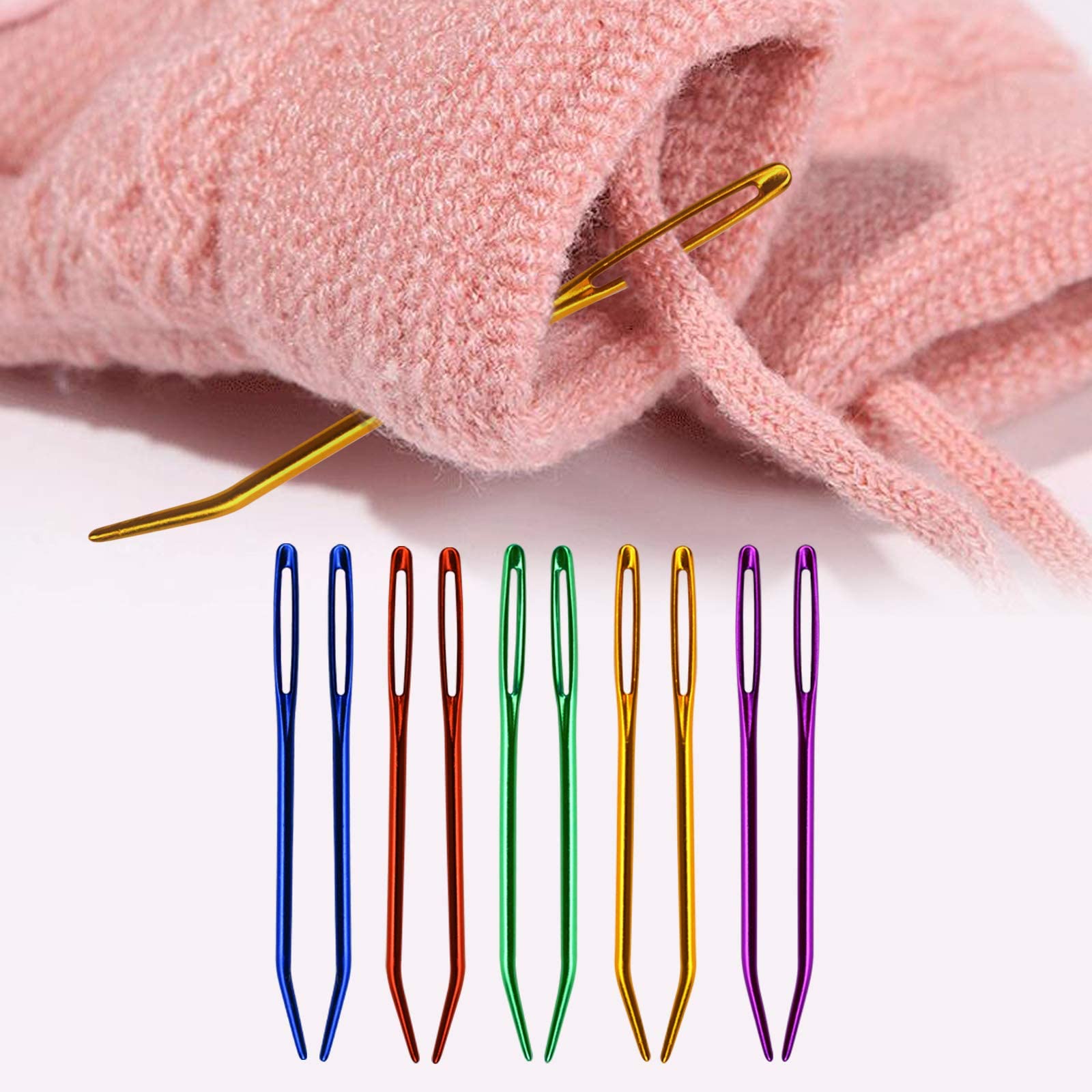 Yarn Needle with Big Eye Bent in Box for Tapestry,Sewing Wool,Weaving,Darning