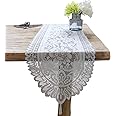 Tinsow 2 Pack Cotton Crochet Lace Rectangular Table Runner Dresser Scarf Doilies (Style A-2)