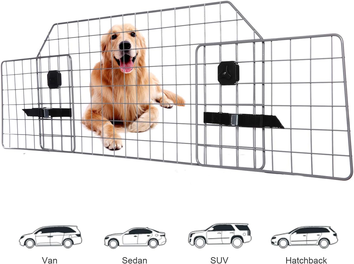 thumbnail image 2 of Dog Car Barrier For SUVs, Cars, Vehicles, & Trucks, Adjustable Large Pet Divider Heavy Duty Wire Mesh Universal Fit 2 of 14