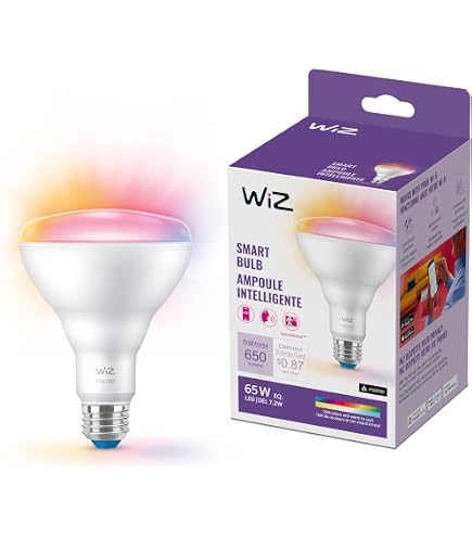 WiZ 60W A19 Color LED Smart Bulb – 2-Pack, E26 Base, Wi-Fi Connected, 16 Million Colors, Works With Alexa/Google, SpaceSense Motion Detection (No Hub Required)