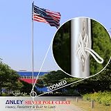Anley 2 PCS Silver Flagpole Halyard Rope Cleat Hook 6 Inch Zinc Alloy view 2