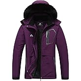 MOERDENG Women's Waterproof Snow Ski Jacket Warm Winter Coat Insulated Snowboarding Jacket Softshell Hiking Jacket