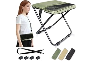 COMELY Portable Folding Chair for Outdoors: Heavy Duty Camping Stool for Adults, Compact Ultralight Collapsible Stools for Fishing Hiking Hunting & Backpacking, Green