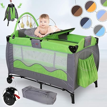 travel cot with changing mat