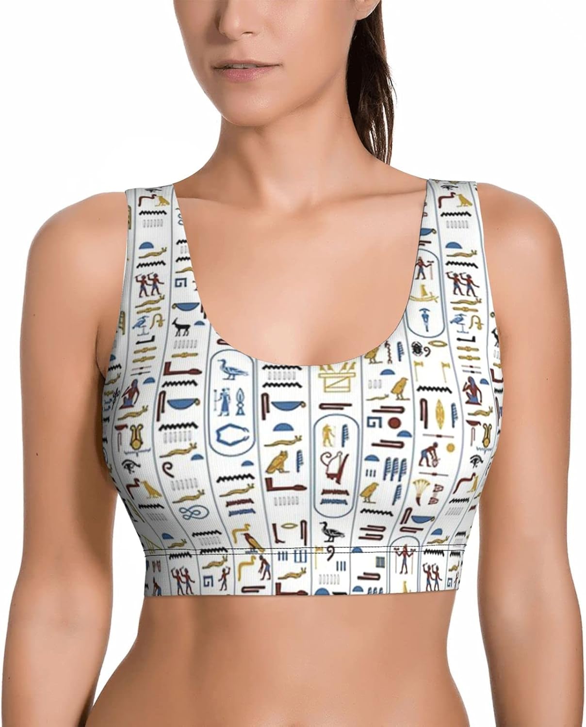 SunnyRene Women's Sports Bra Ancient Civilization Egypt UShaped Yoga