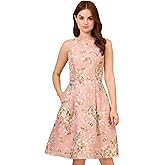 Adrianna Papell Womens Floral Jacquard Dress