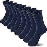 Somaibo 8 Pairs Kids Socks for Boys Girls Crew Dress Athletic Socks Soft Cotton Seamless Cushioned School Sock