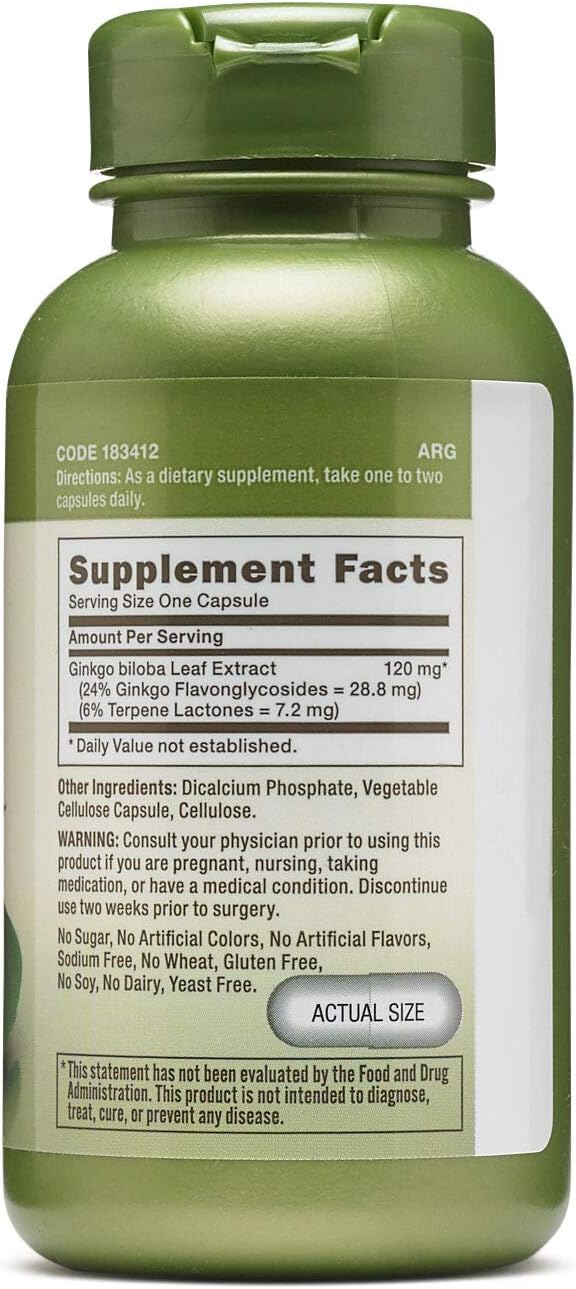 GNC Herbal Plus Ginkgo Biloba 120mg, 100 Capsules, Supports Mental Sharpness: Health & Personal Care