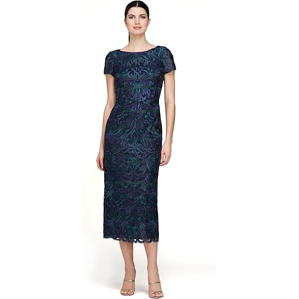 Amazon.com: Meli Soutache Tea Length Dress : Clothing, Shoes & Jewelry