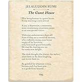 Rumi - The Guest House - 11x14 Unframed Typography Book Page Print - Great Gift for Poetry Fans and Inspirational Decor for Home and Office