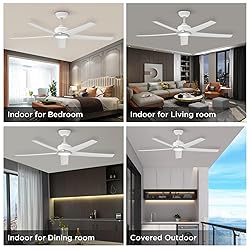 ocioc 2 Pack 52 inch Ceiling Fans with Lights and