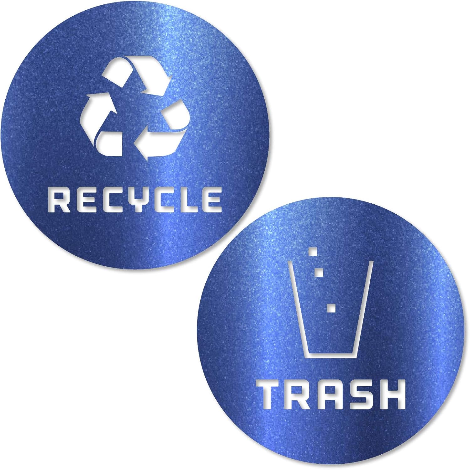 Recycle and Trash Stickers Modern Logo (1 ea) Symbol to