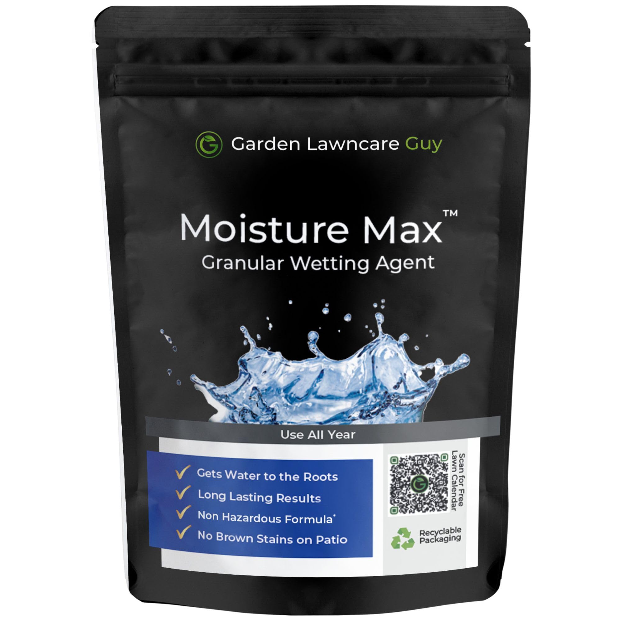 MoistureMax™ Granular Wetting Agent for Lawns and Grass - Non Ionic Drought Treatment - Non Hazardous - No Brown Stains