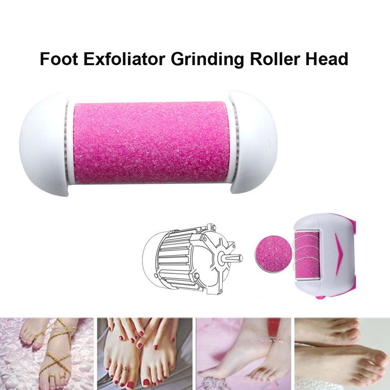 Electric Callus Remover Shaver Exfoliating Foot Hard Dry Skin Remover Tool Skin-smoothing Pedicure Kit (Rose)