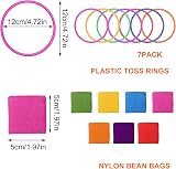 FRIUSATE 14Pcs Bean Bag Toss Ring Game Set for Kids Indoor Outdoor Carnival Fun view 2