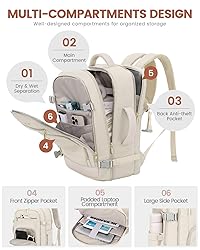 LOVEVOOK Travel Backpack For Women, 40L Carry On