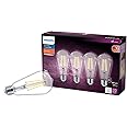 Philips LED Vintage Spiral ST19 Dimmable LED Light Bulbs - E26 Bulb - Flicker-Free Light Bulb with EyeComfort Technology - Soft White Lightbulb - 800 Lumen - 4 Pack