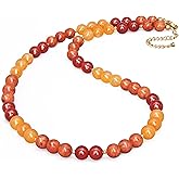 GEMTAL Beaded Necklaces for Women, Natural Gemstone Bead Choker Necklace10MM Bead Strand Choker Collarbone Necklace Healing Crystal Chakra Necklace Western Jewelry For Women Jewelry Gifts
