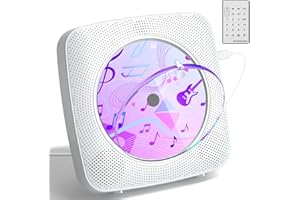 CD Player with Speakers CD Players for Home: Desktop Wall CD Player Bluetooth Portable Kegaudio with Dust Cover LCD Screen Display FM Radio USB AUX Jack Remote Control