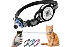 HIIFARDZ Reflective Airtag Cat Collar, Lightweight Breakaway with Hidden GPS Tracker & QR ID Tag, Safety & Peace of Mind for Cats & Kittens (Black)