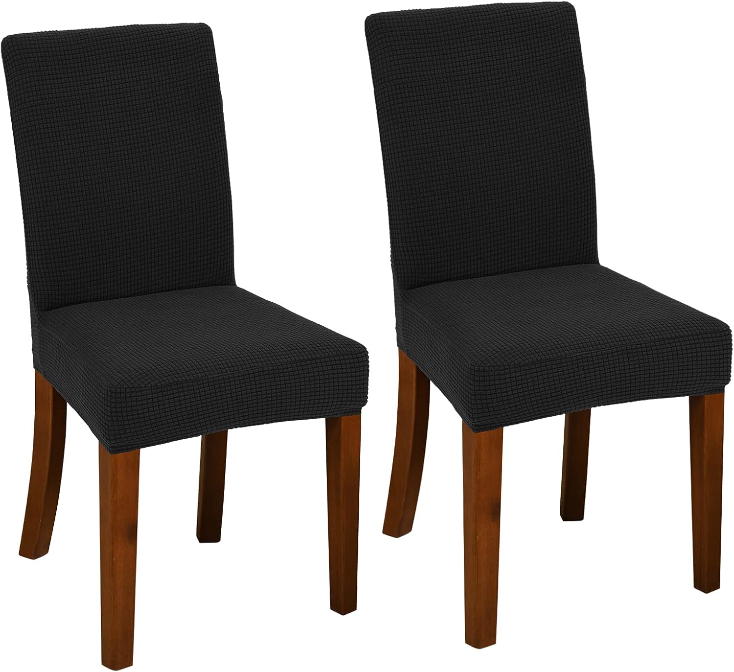 Chair Covers for Dining Room Set of 2 Black Stretch Slipcovers Chairs Covers Kitchen Chair Covers