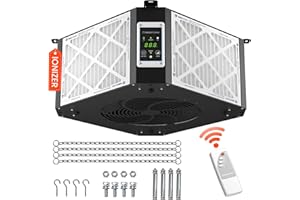 ABESTORM Air Filtration System Woodworking Built-in Ionizer, 1350CFM Hanging Dust Collector with Strong Vortex Fan, 360 Degre