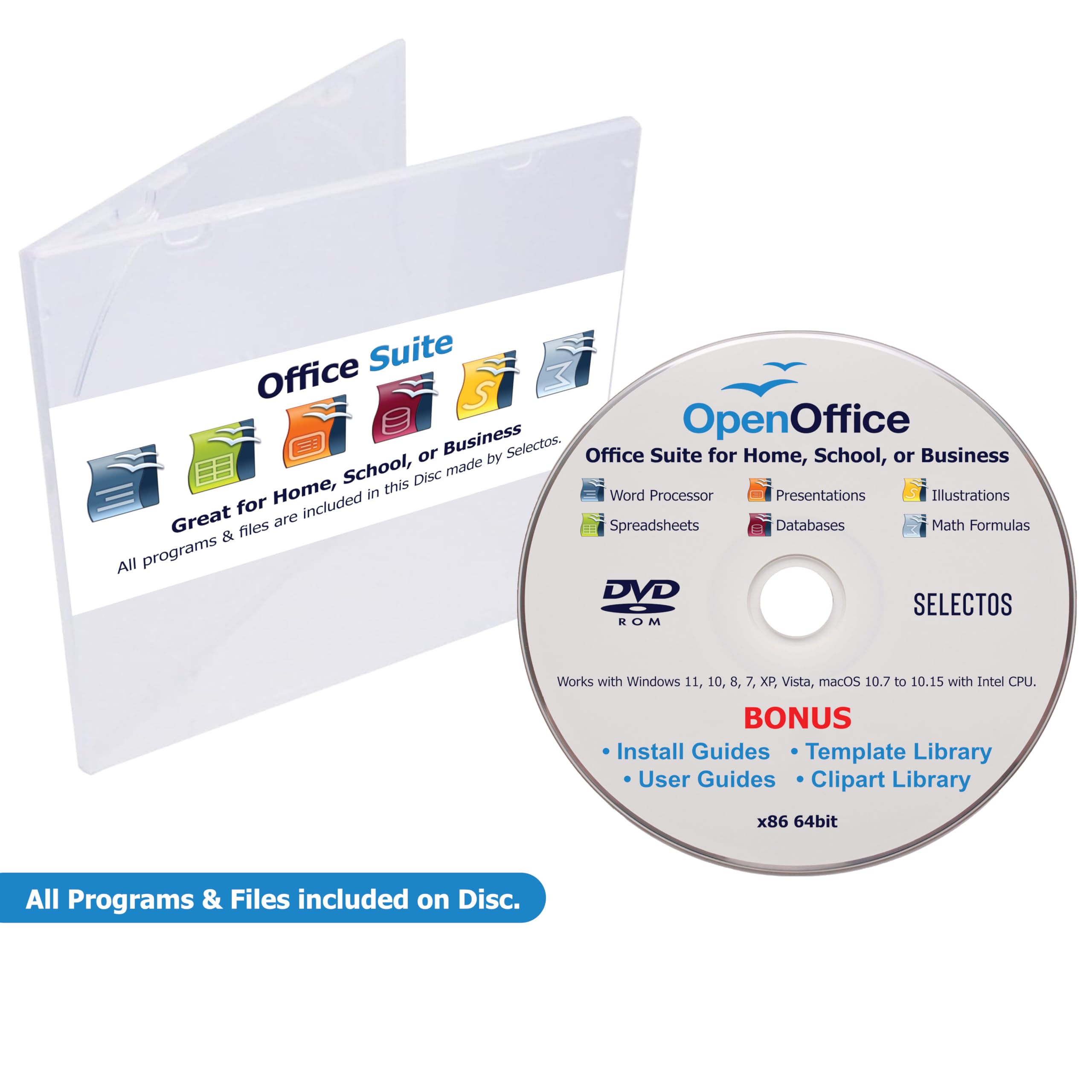 Office Suite Newest 2025 on DVD Great Alternative to MS Office - for School, Home, or Business - compatible with Word, Excel, PowerPoint - for Windows 11 10 8 7 Vista & macOS 10.7 to 10.15