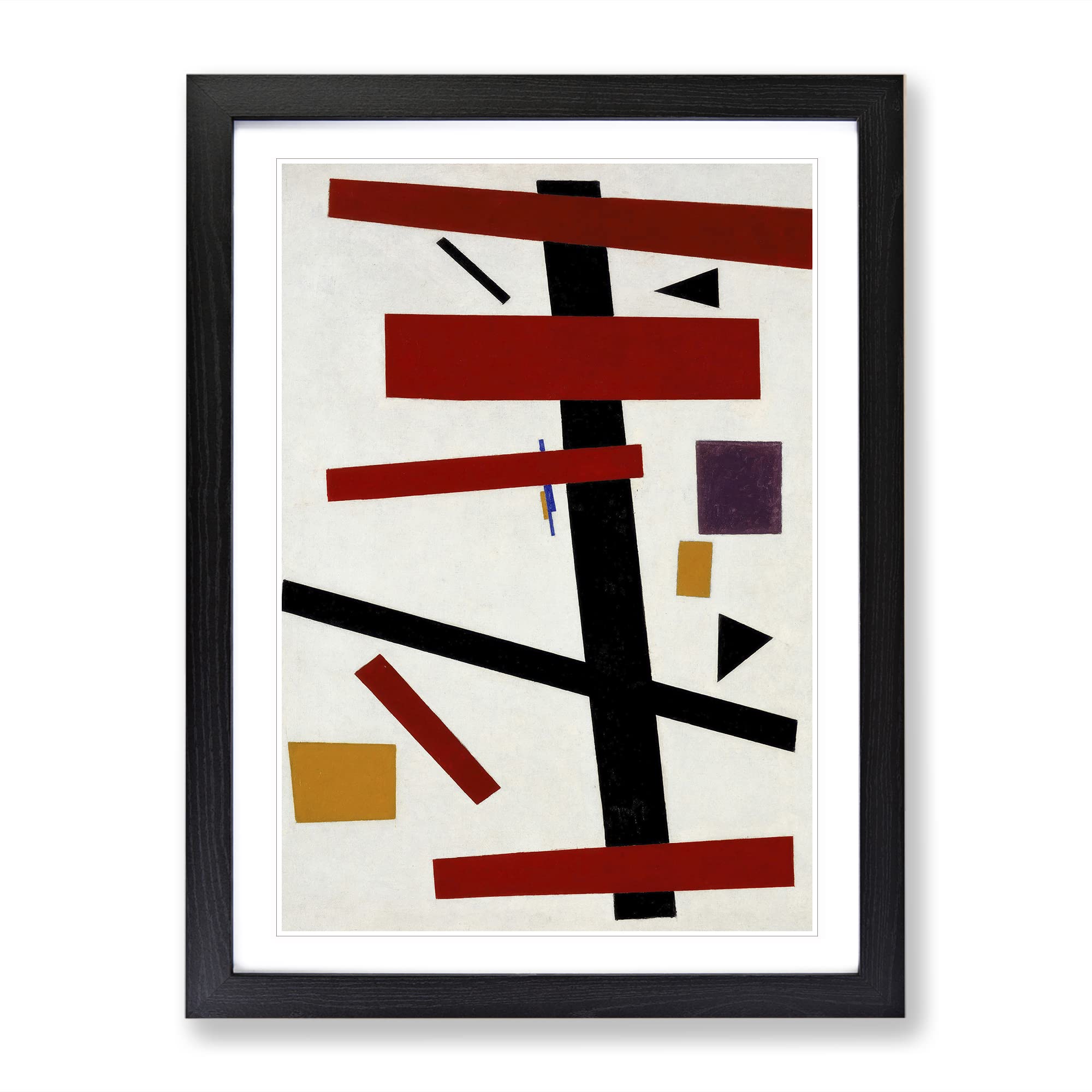 Supremus Vol.50 By Kazimir Malevich Classic Painting Framed Wall Art Print, Ready to Hang Picture for Living Room Bedroom Home Office Décor, Black A4 (34 x 25 cm)