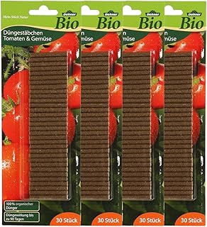 Dehner Bio Düngestäbchen für Tomaten, 4 x 30 Stück (120 Stück)