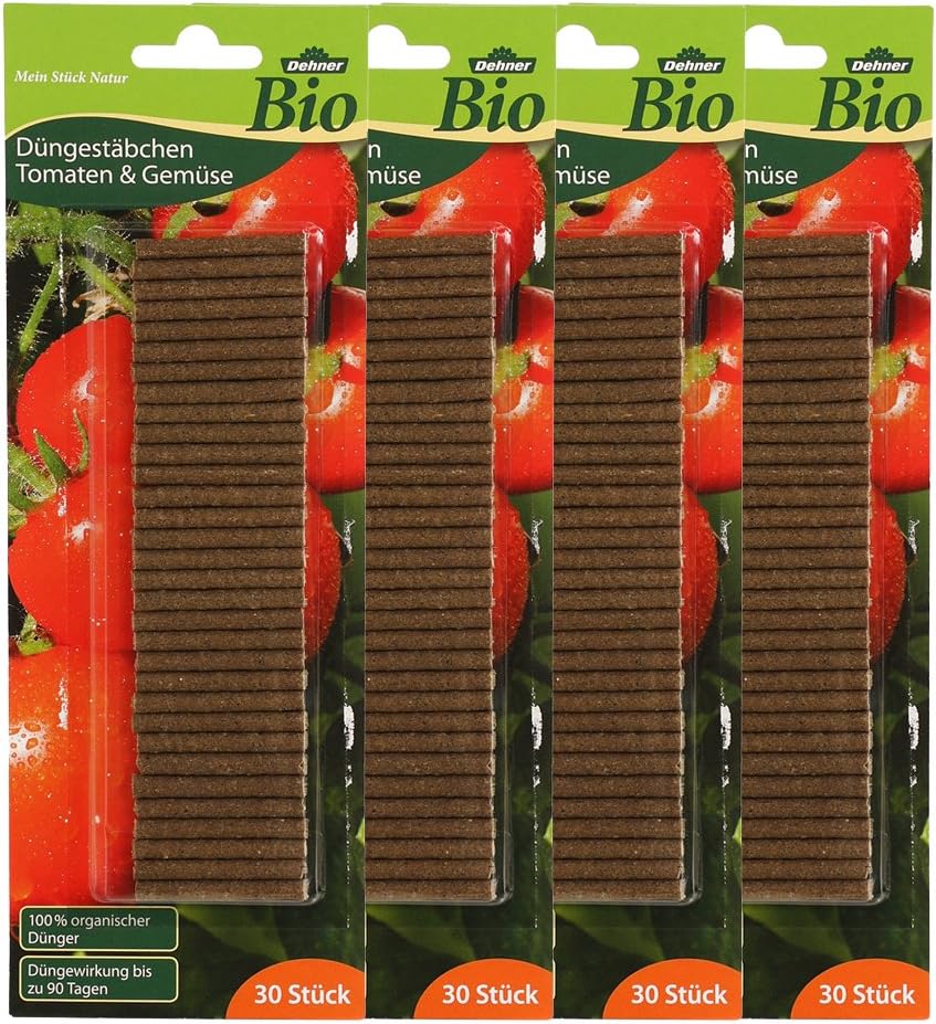 Dehner Bio Düngestäbchen für Tomaten, 4 x 30 Stück (120 Stück)